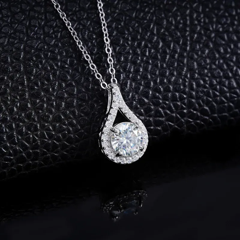 S925 Silver 1ct Lab Emerald Ruby Moissanite Necklace