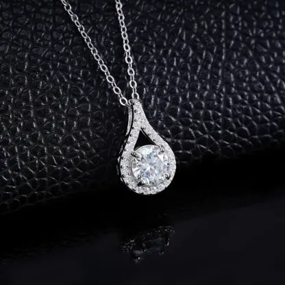 S925 Silver 1ct Lab Emerald Ruby Moissanite Necklace