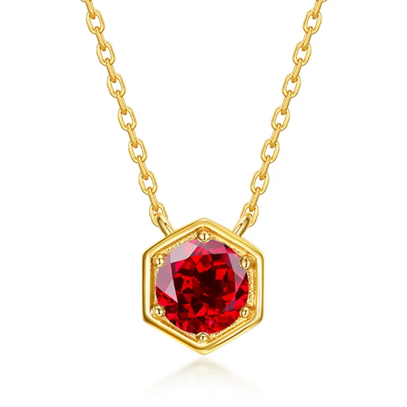 JewelyKing S925 Sterling Silver Natural Colored Gemstone Pendant Necklace JKNS0177