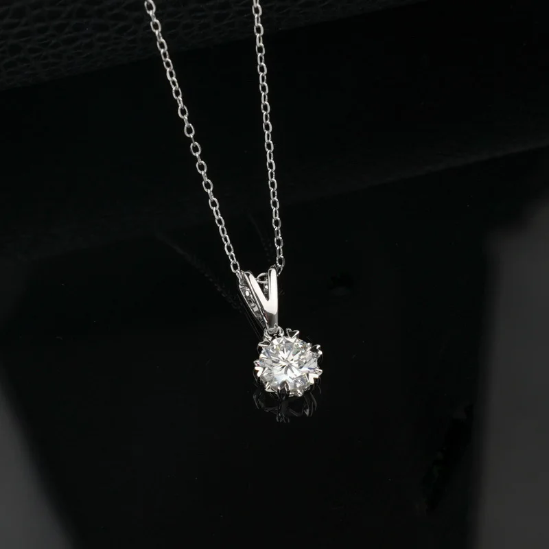 JewelyKing S925 Sterling Silver 1CT Lab Grown Diamond Necklace Lightweight Luxury Casual Design Jewelry JKNS0012