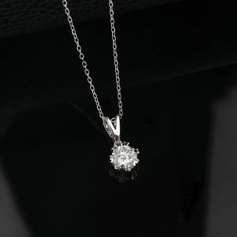 JewelyKing S925 Sterling Silver 1CT Lab Grown Diamond Necklace Lightweight Luxury Casual Design Jewelry JKNS0012
