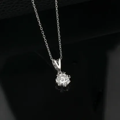 JewelyKing S925 Sterling Silver 1CT Lab Grown Diamond Necklace Lightweight Luxury Casual Design Jewelry JKNS0012