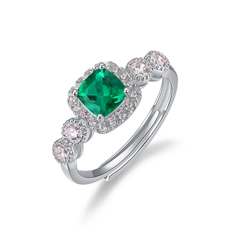2 Ct Lab Created Emerald Colored Zirconia Women's Engagement Ring 925 Sterling Silver Ring Wholesale