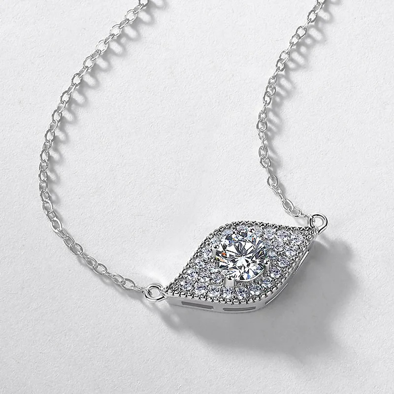  Lab Grown Diamond Necklace S925 Silver Plated