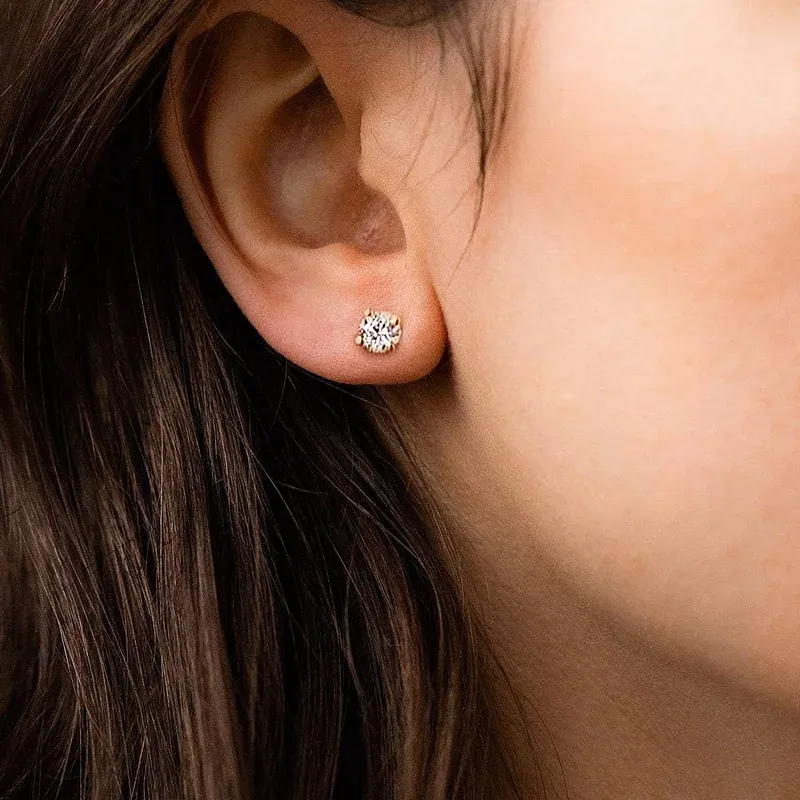 CZ Stud Earrings 925 Sterling Silver Ear Piercing Jewelry Minimalist Women Earrings Wholesale