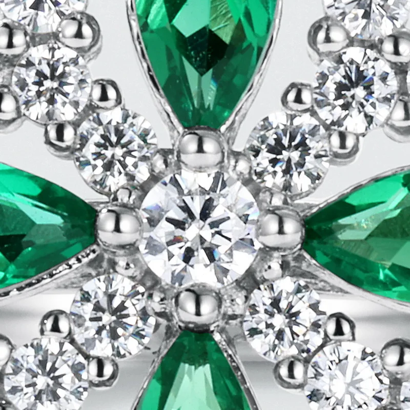 Eternity Ring Costume Jewelry Emerald Ring Cut 5a Cz Wedding Silver Rings for Women