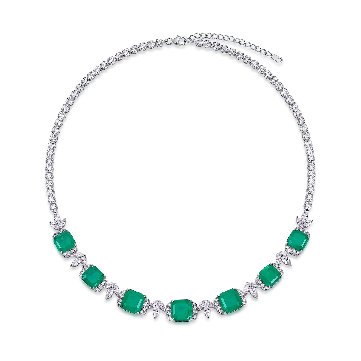 Luxury Bridal Necklace Lab Grown Sapphire S925 Sterling Silver Plated Gold Exquisite Pendant Necklace