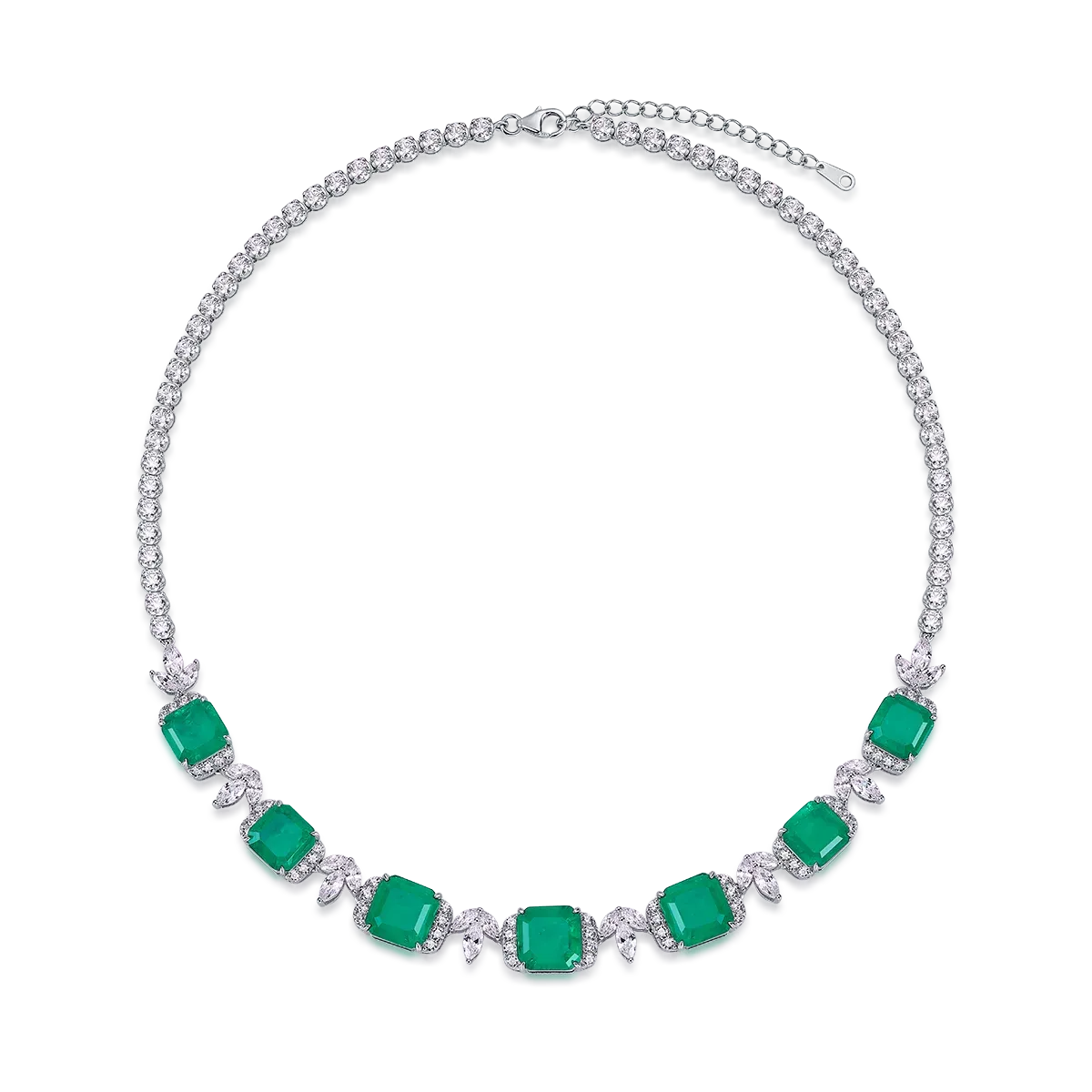 Luxury Bridal Necklace Lab Grown Sapphire S925 Sterling Silver Plated Gold Exquisite Pendant Necklace