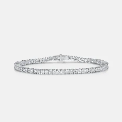 JewelyKing S925 Sterling Silver Zircon Round CZ Diamond Bracelet JKBS0042