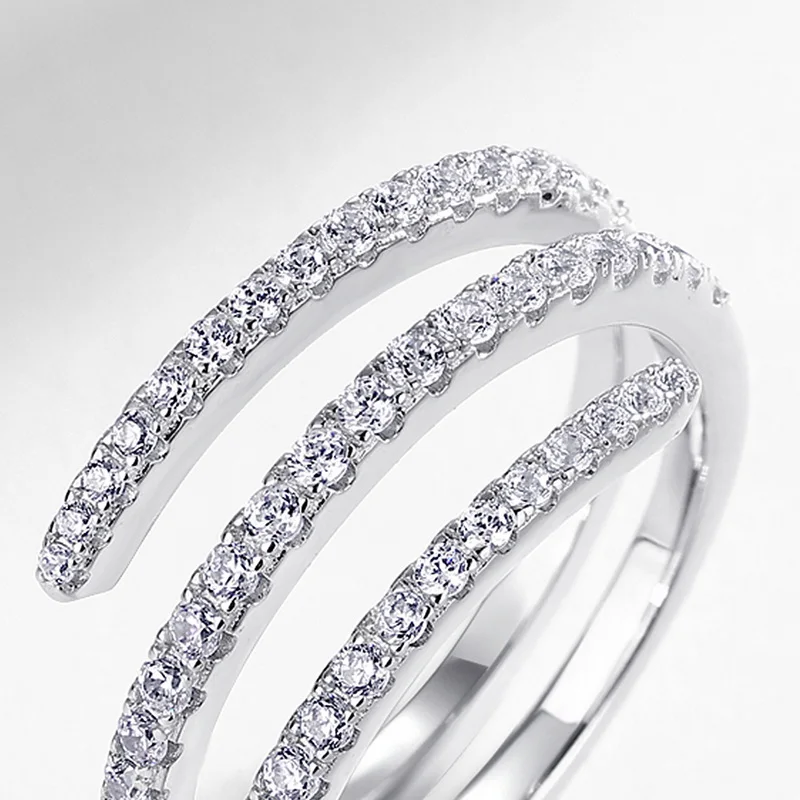 JewelyKing  S925 Silver Ring Lace Skirt Fresh Zircon Inlaid Unique Fashion Ring JKRS0263