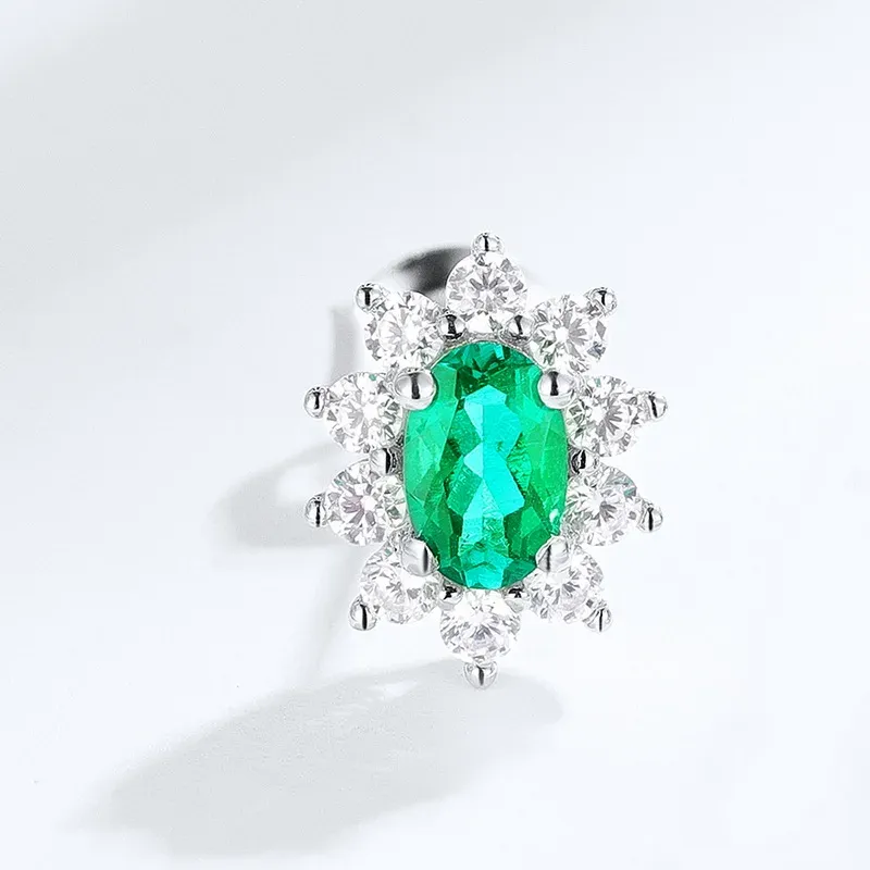 Famous High Quality Emerald Teardrop Cut Colombian Emeralds Stone Earrings Simple Elegant Real Emerald Ear Stud