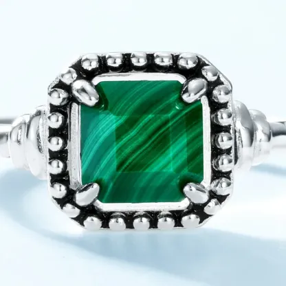 JewelyKing S9252 Silver 1Ct Diamond Rings Lab Made Peacock Emerald Women Rings JKRS0261