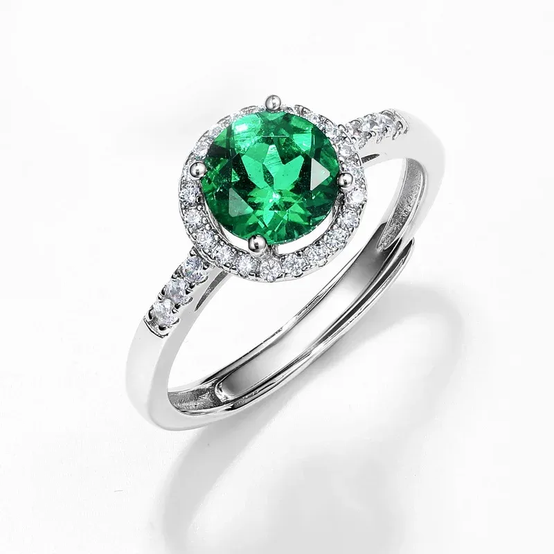 Panyu Custom 925 Sterling Silver Luxury Statement Jewelry Lab Emerald Cut Sparkling Wedding Engagement Bands Rings for Women