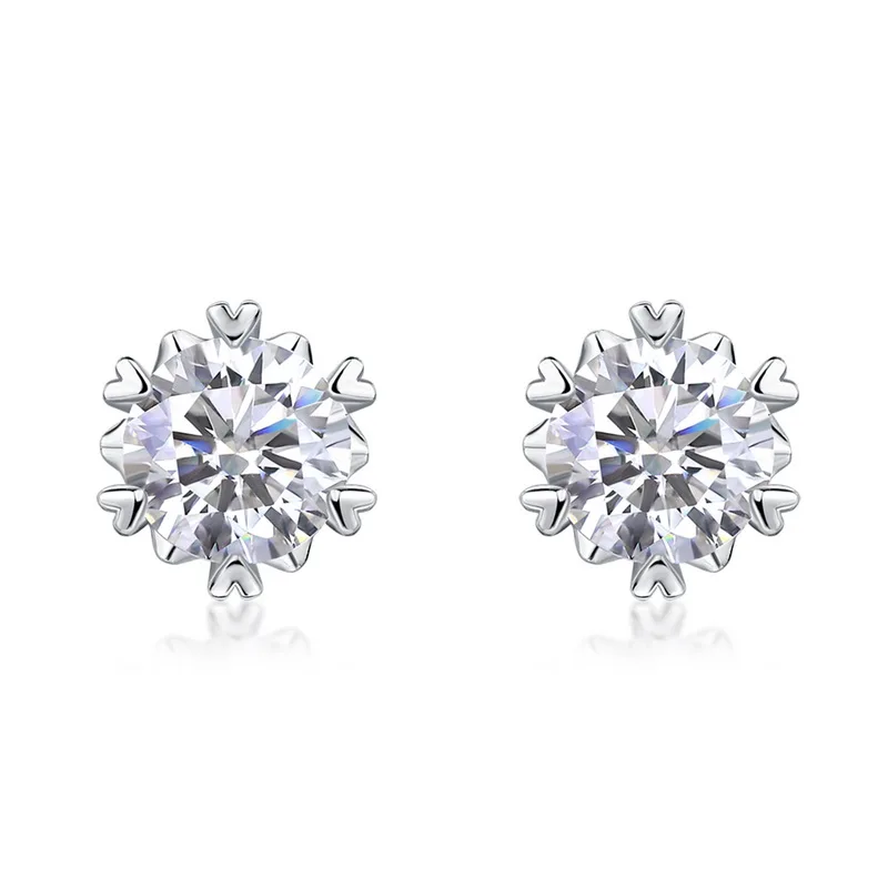 Women's 925 Sterling Silver Lab Grown Diamond Stud Earrings IGI Certified Lab Diamond Earrings Fine Engagement Jewelry
