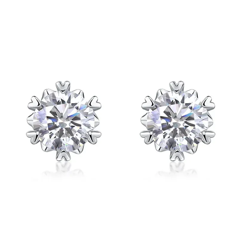 Women's 925 Sterling Silver Lab Grown Diamond Stud Earrings IGI Certified Lab Diamond Earrings Fine Engagement Jewelry