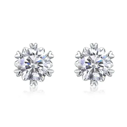 Women's 925 Sterling Silver Lab Grown Diamond Stud Earrings IGI Certified Lab Diamond Earrings Fine Engagement Jewelry