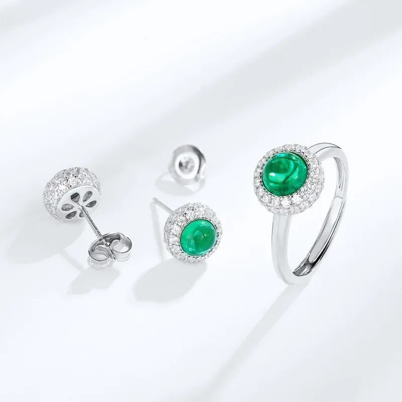 Famous Valentine Gift Luxury Designs Jewelry Earring S925 Sterling Silver Earring Nurture Emeralds Fine Jewelry