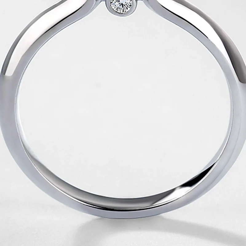 JewelyKing S925 Sterling Silver 1 Carat Lab Grown Diamond Classic Six Claw Wedding Ring Women Fine Jewelry JKRS0003