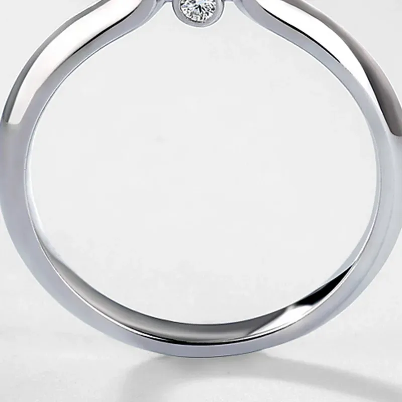 JewelyKing S925 Sterling Silver 1 Carat Lab Grown Diamond Classic Six Claw Wedding Ring Women Fine Jewelry JKRS0003