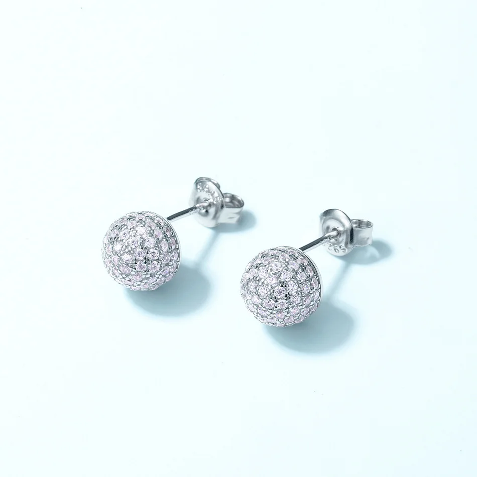 JewelyKing Brand New Fashion Korean Women Exquisite Full Zircon Cz Diamond Ball Earrings JKES0123