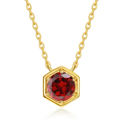 JewelyKing S925 Sterling Silver Natural Colored Gemstone Pendant Necklace JKNS0177