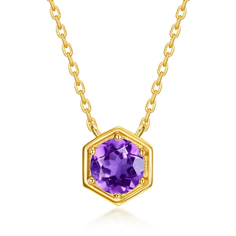 JewelyKing S925 Sterling Silver Natural Colored Gemstone Pendant Necklace JKNS0177