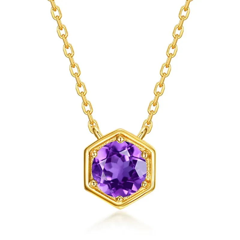 JewelyKing S925 Sterling Silver Natural Colored Gemstone Pendant Necklace JKNS0177