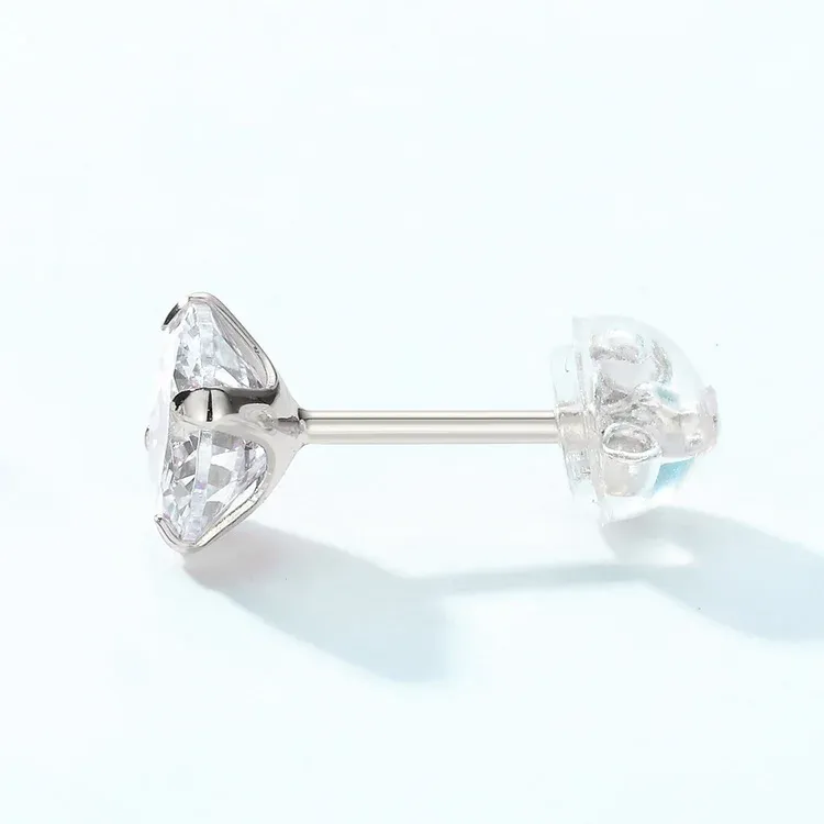 CZ Stud Earrings 925 Sterling Silver Ear Piercing Jewelry Minimalist Women Earrings Wholesale