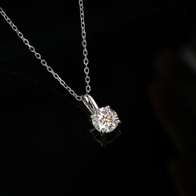 JewelyKing S925 Sterling Silver Hpht Lab Grown Diamond Necklace Charm Jewelry JKNS0013