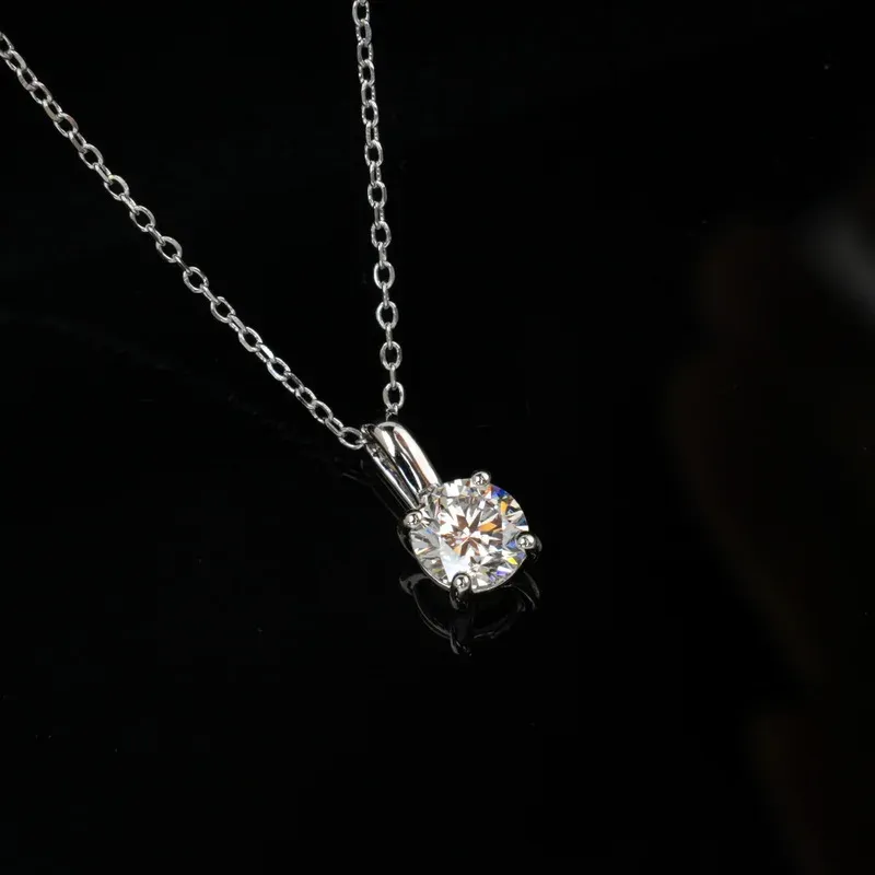 JewelyKing S925 Sterling Silver Hpht Lab Grown Diamond Necklace Charm Jewelry JKNS0013