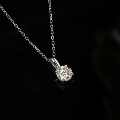 JewelyKing S925 Sterling Silver Hpht Lab Grown Diamond Necklace Charm Jewelry JKNS0013