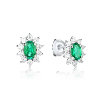 Famous High Quality Emerald Teardrop Cut Colombian Emeralds Stone Earrings Simple Elegant Real Emerald Ear Stud