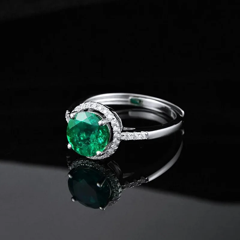 Panyu Custom 925 Sterling Silver Luxury Statement Jewelry Lab Emerald Cut Sparkling Wedding Engagement Bands Rings for Women
