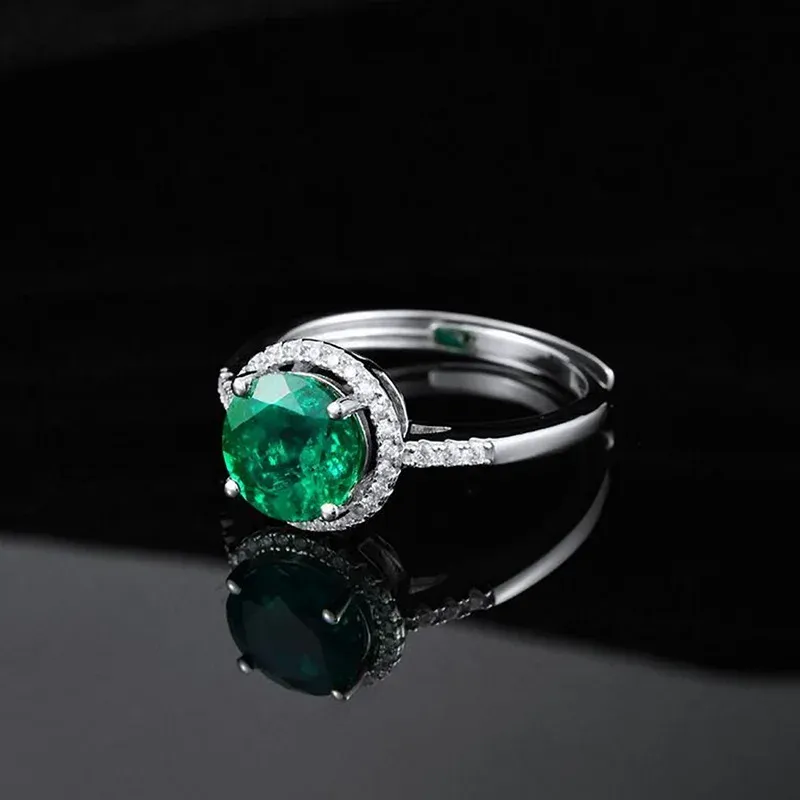 Panyu Custom 925 Sterling Silver Luxury Statement Jewelry Lab Emerald Cut Sparkling Wedding Engagement Bands Rings for Women
