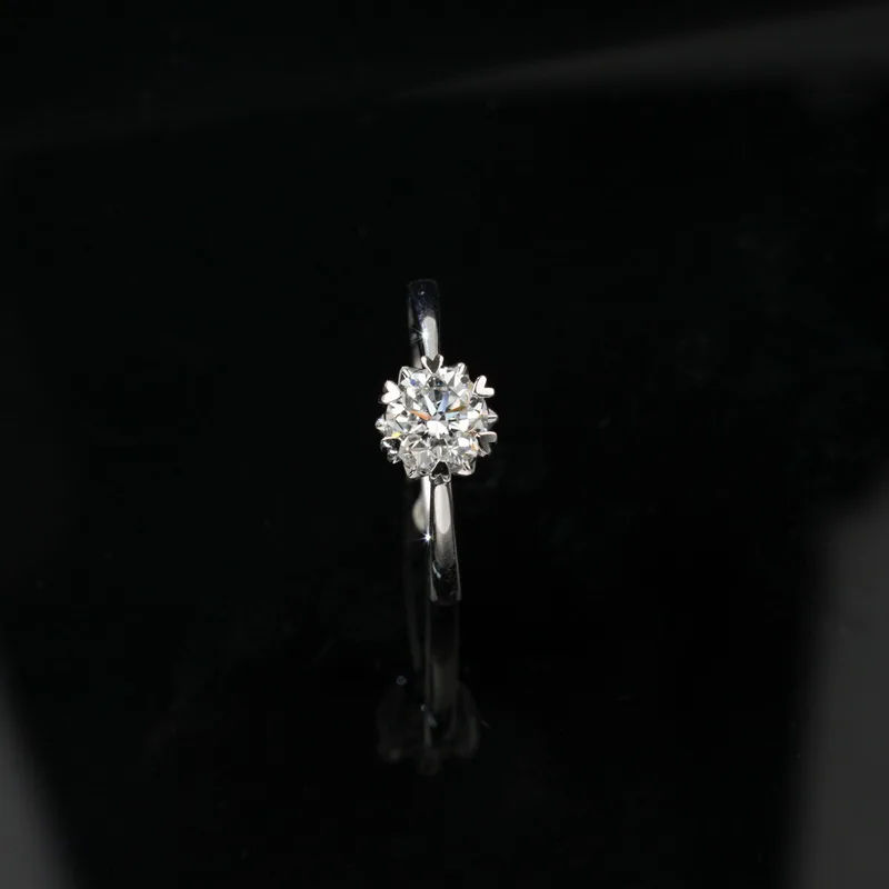 Women S925 Sterling Silver Classic Six Prong 1ct Lab Grown Diamond Ring Elegant Wedding Engagement Jewelry