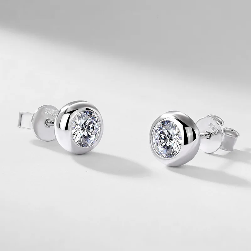 Classic 3mm/4mm/5mm Lab Grown Diamond Studs S925 Silver Sparkling Waterproof Women Earrings