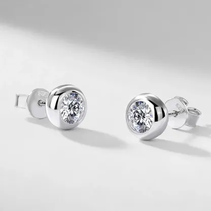 Classic 3mm/4mm/5mm Lab Grown Diamond Studs S925 Silver Sparkling Waterproof Women Earrings