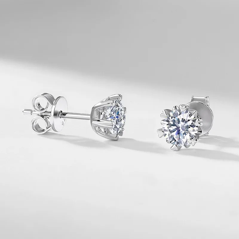 Women's 925 Sterling Silver Lab Grown Diamond Stud Earrings IGI Certified Lab Diamond Earrings Fine Engagement Jewelry