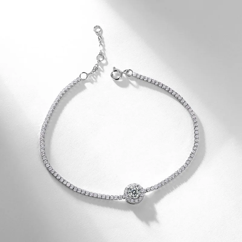 High End S925 Sterling Silver Gold-Plated Bracelet New Fashion Lab Grown Ruby Emerald Women's Adjustable Tennis Bracelet Bangle
