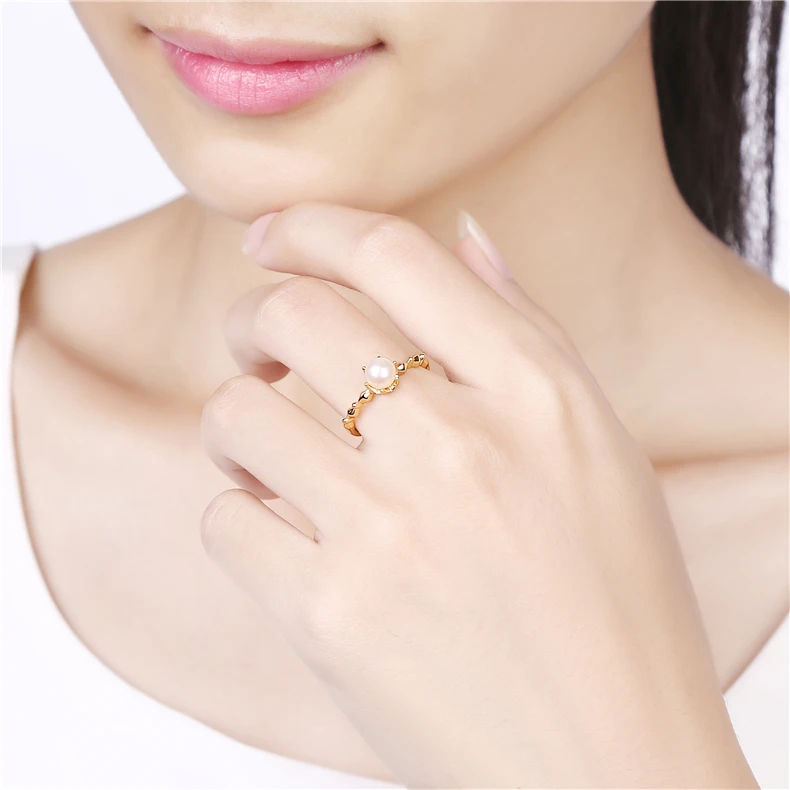 JewelyKing Genuine Pearl Gold Plated Real Pearl Natural Ring JKRS0268