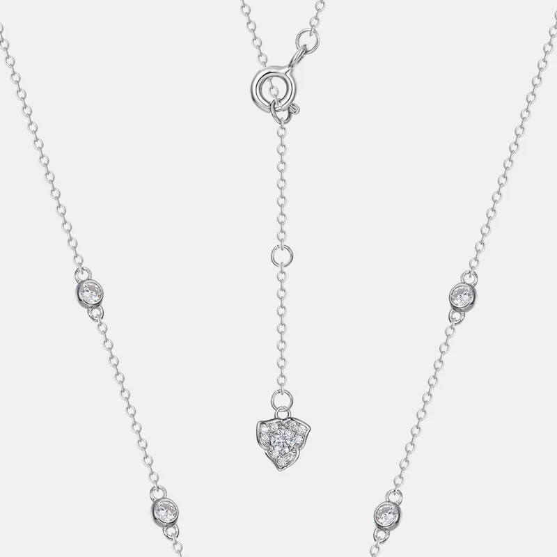 JewelyKing S925 Silver Lab Grown Rubies Inlaid Colored Necklace JKNS0176