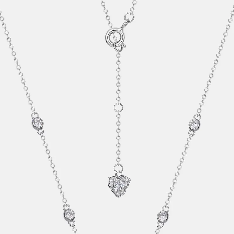 JewelyKing S925 Silver Lab Grown Rubies Inlaid Colored Necklace JKNS0176