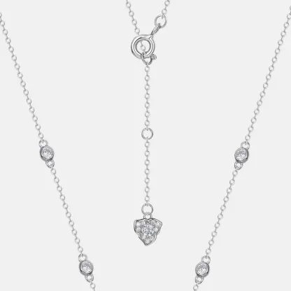 JewelyKing S925 Silver Lab Grown Rubies Inlaid Colored Necklace JKNS0176