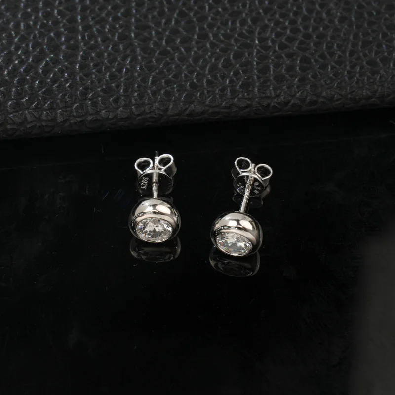 Classic 3mm/4mm/5mm Lab Grown Diamond Studs S925 Silver Sparkling Waterproof Women Earrings