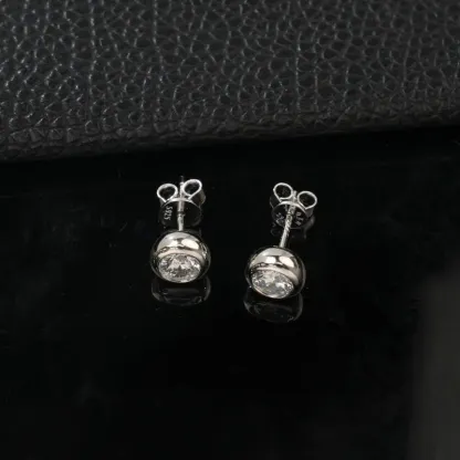 Classic 3mm/4mm/5mm Lab Grown Diamond Studs S925 Silver Sparkling Waterproof Women Earrings