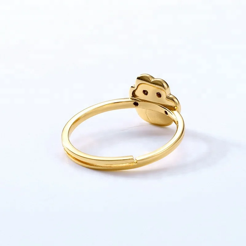 JewelyKing S925 Sterling Silver Cute Pet Lover Cat Dog Paw Print Ring JKRS0295