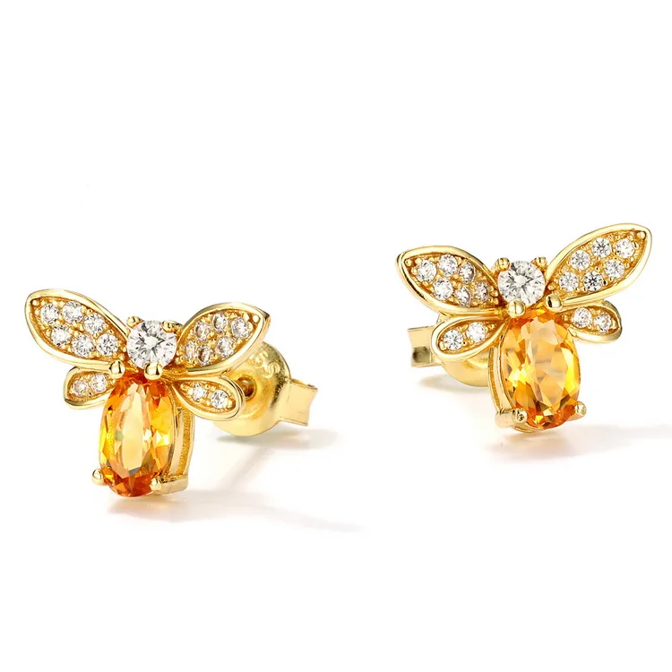 JewelyKing Lovely Jewelry Honey Bee Sweet Silver Gold Plating Earrings JKES0133