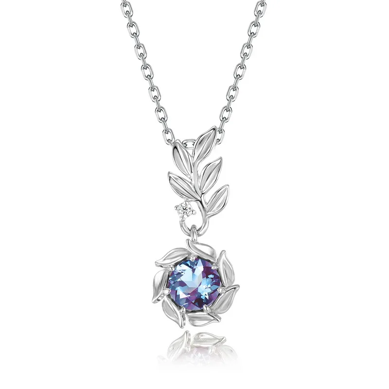 JewelyKing Luxury Fine Jewelry S925 Sterling Silver Alexandrite Necklace JKNS0018