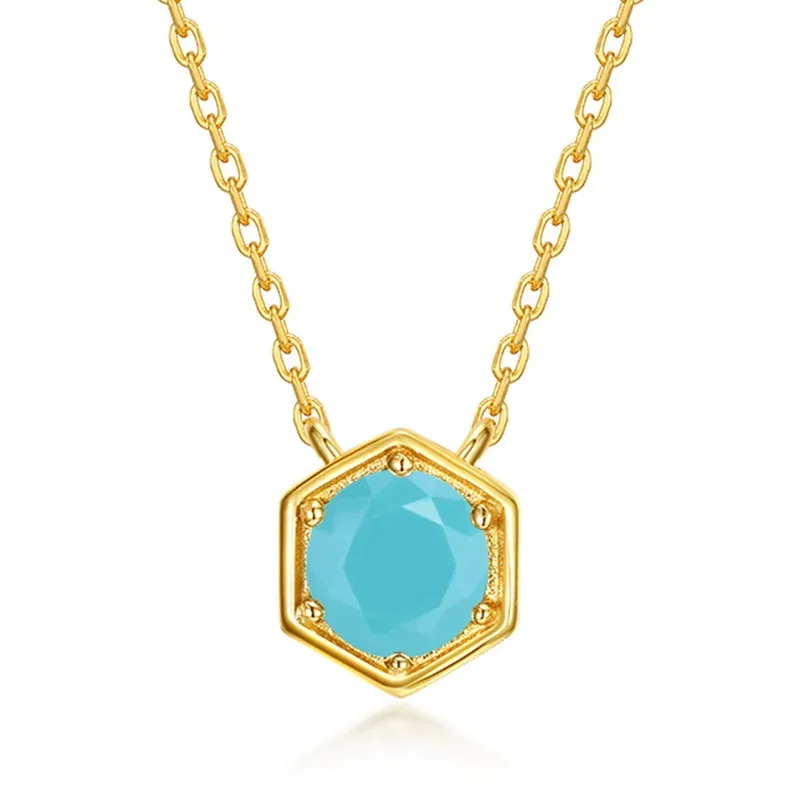 JewelyKing S925 Sterling Silver Natural Colored Gemstone Pendant Necklace JKNS0177