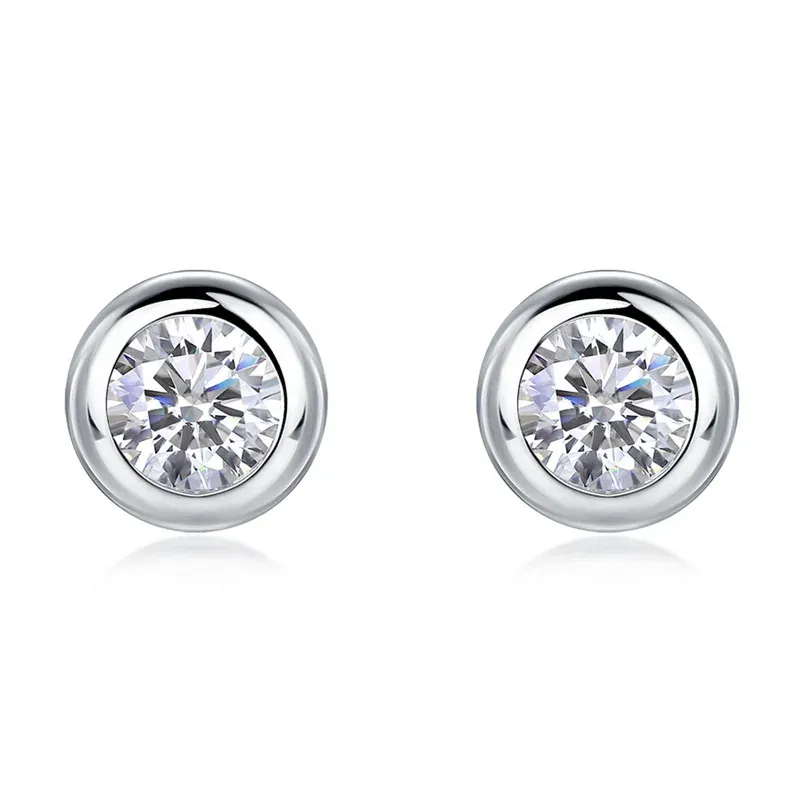 Lab Grown Diamond Studs S925 Silver Sparkling Waterproof Women Earrings